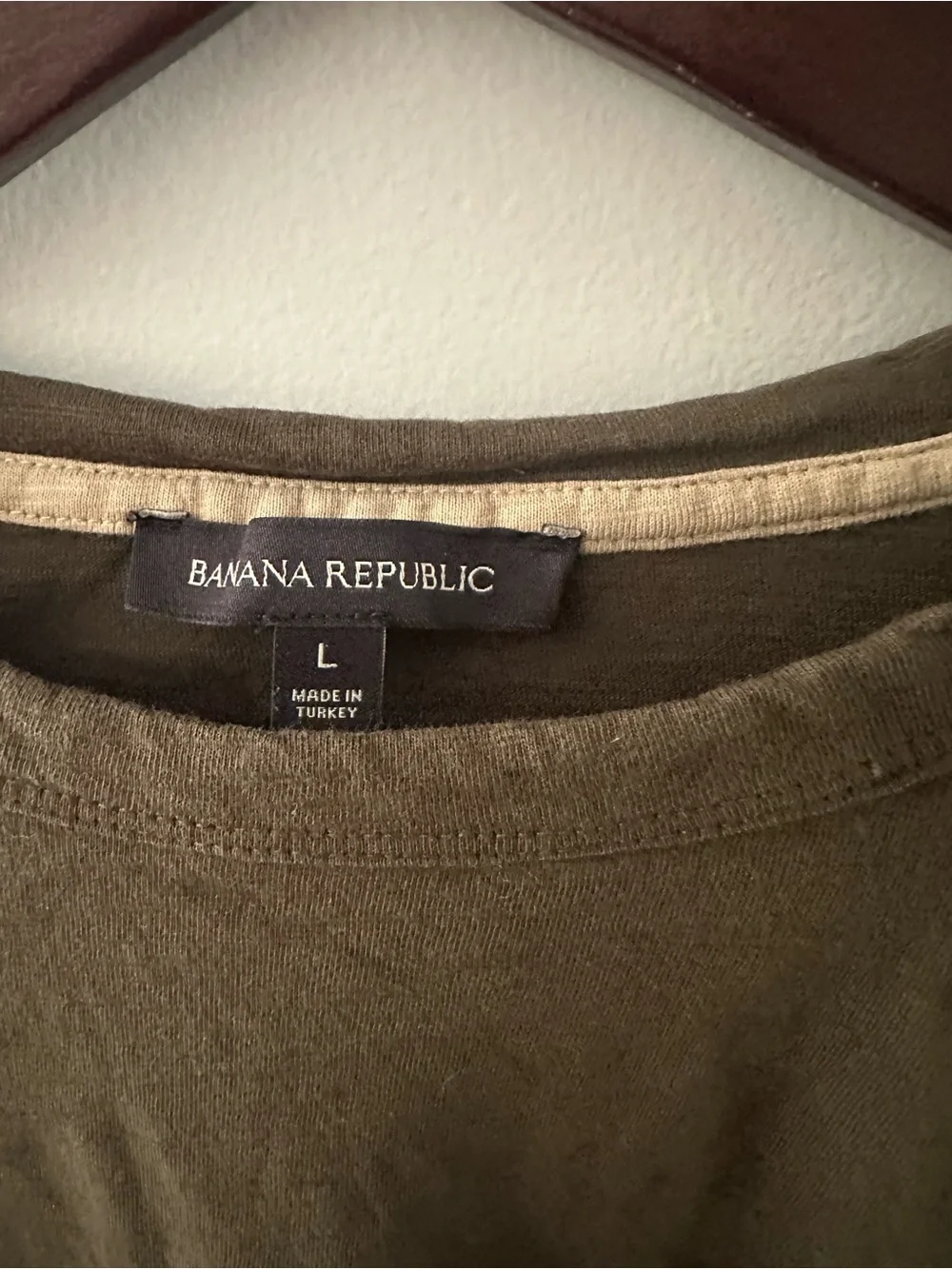 Classic Olive Long-Sleeve Crewneck Shirt - Banana Republic
